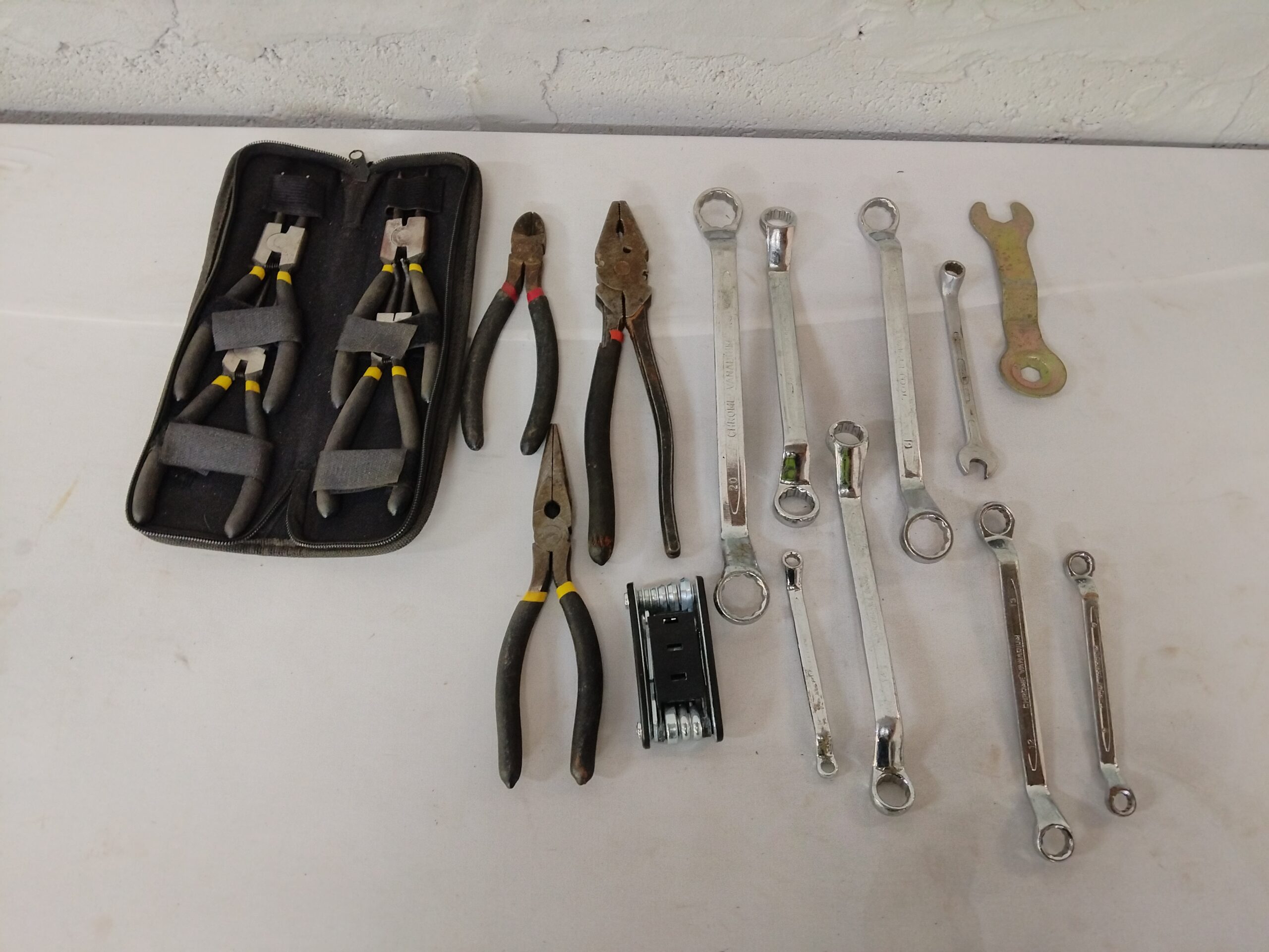 Assorted Hand Tools Lot with Zippered Case — ~17 Pieces, Used