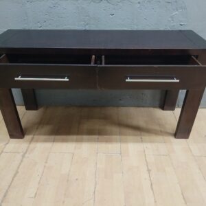 Dark Brown Two-Drawer Console Table, 160 x 50 x 83 cm — Single Item