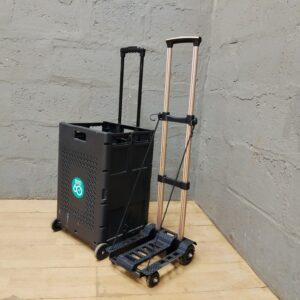 Two-piece set: Folding Wheeled Crate and Folding Platform Trolley