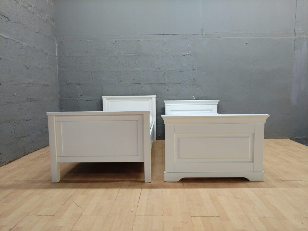 Pair of Single Mattresses on Two White Single Bed Frames — Little Home at John Lewis