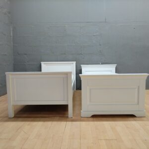 Pair of Single Mattresses on Two White Single Bed Frames — Little Home at John Lewis