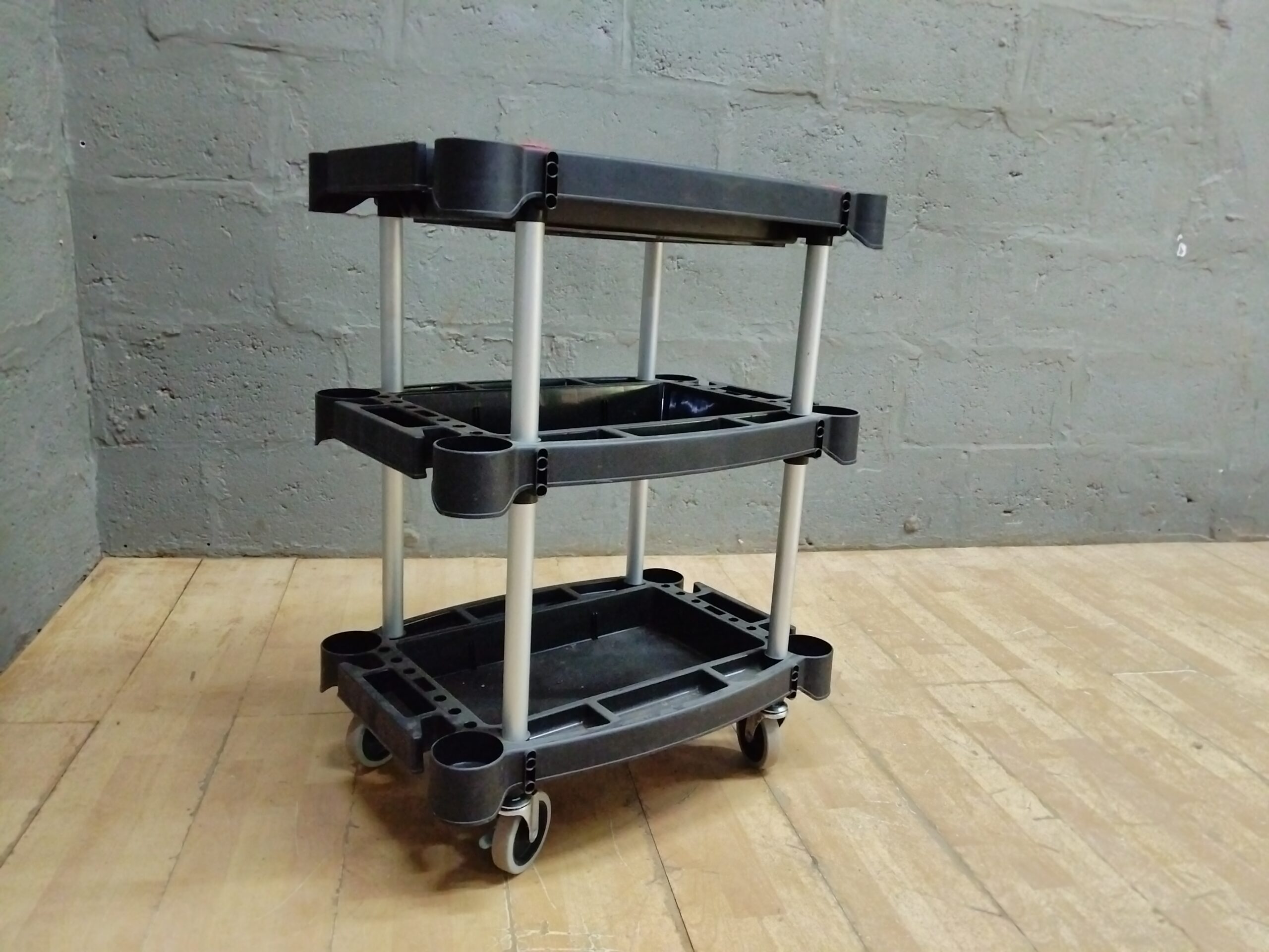 Three-tier Plastic Utility Cart on Casters — 1 Seller-Confirmed Item