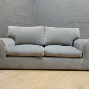 Two-seat upholstered sofa / loveseat in light beige-grey, L190 x W87 x H80 cm