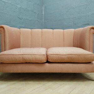 Peach/Pink Upholstered Two-Seat Sofa / Loveseat (170 x 80 x 90 cm)