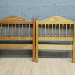 Pair of Turned-Spindle Wooden Headboards (Set of 2)