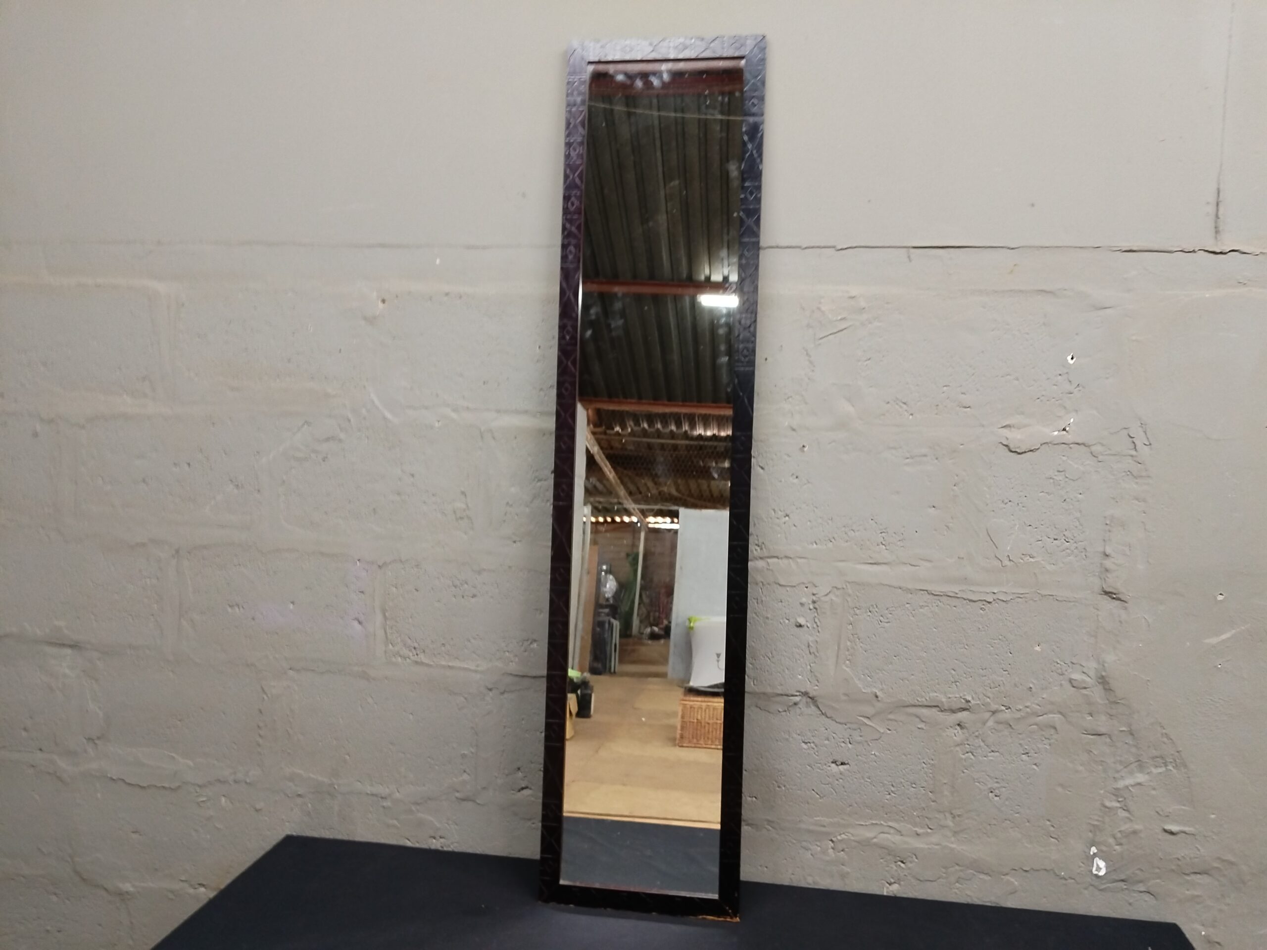 Full-Length Framed Mirror — 167 x 38 cm, Dark Frame