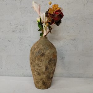 Tall Urn-Shaped Decorative Stone-Look Vase (60 cm)