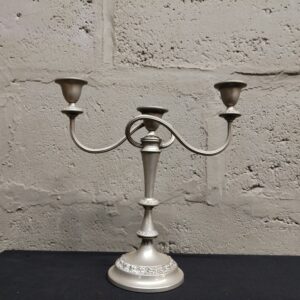 Decorative Three-Arm Metal-Look Candelabra, 33 x 32 cm