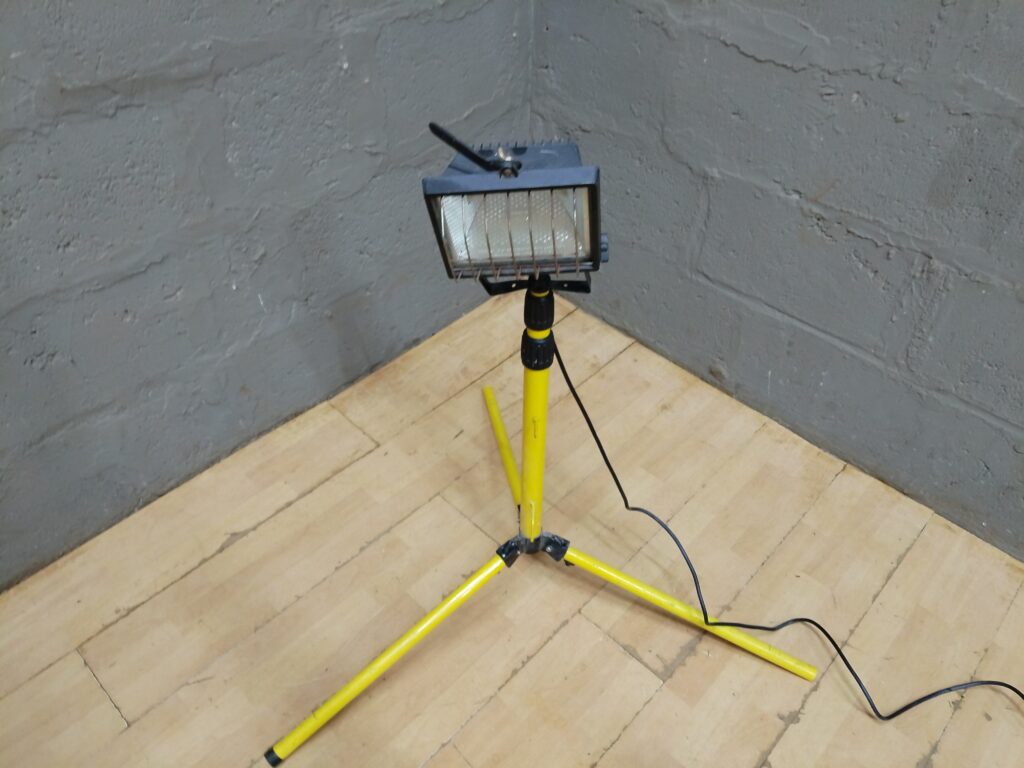 Portable Tripod Work Light with Yellow Tripod and Square Light Head