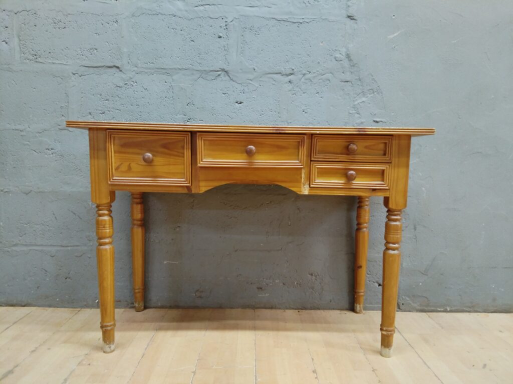 Solid-Wood Desk / Table with Five Drawers — 117 x 46 x 80 cm