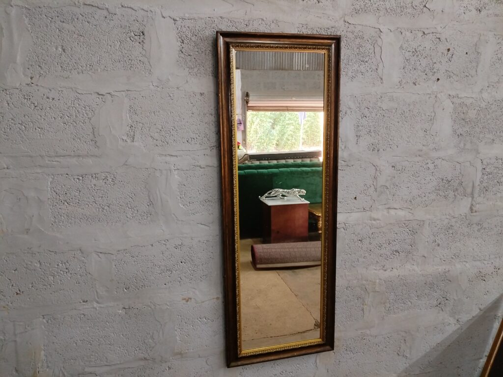 Full-length Wall Mirror with Decorative Wooden-look Frame