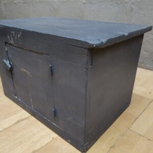 Painted Wooden Storage Box / Small Chest with Hinged Front Door