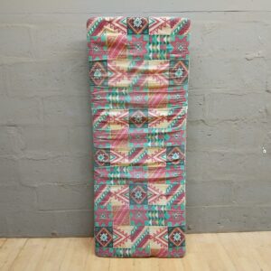 Used Single Mattress with Multicoloured Geometric Cover — 90 x 75 cm