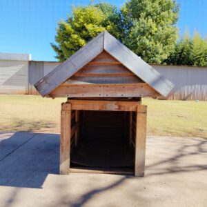 Small Pitched-Roof Pet House — Weathered with Damaged Interior Floor