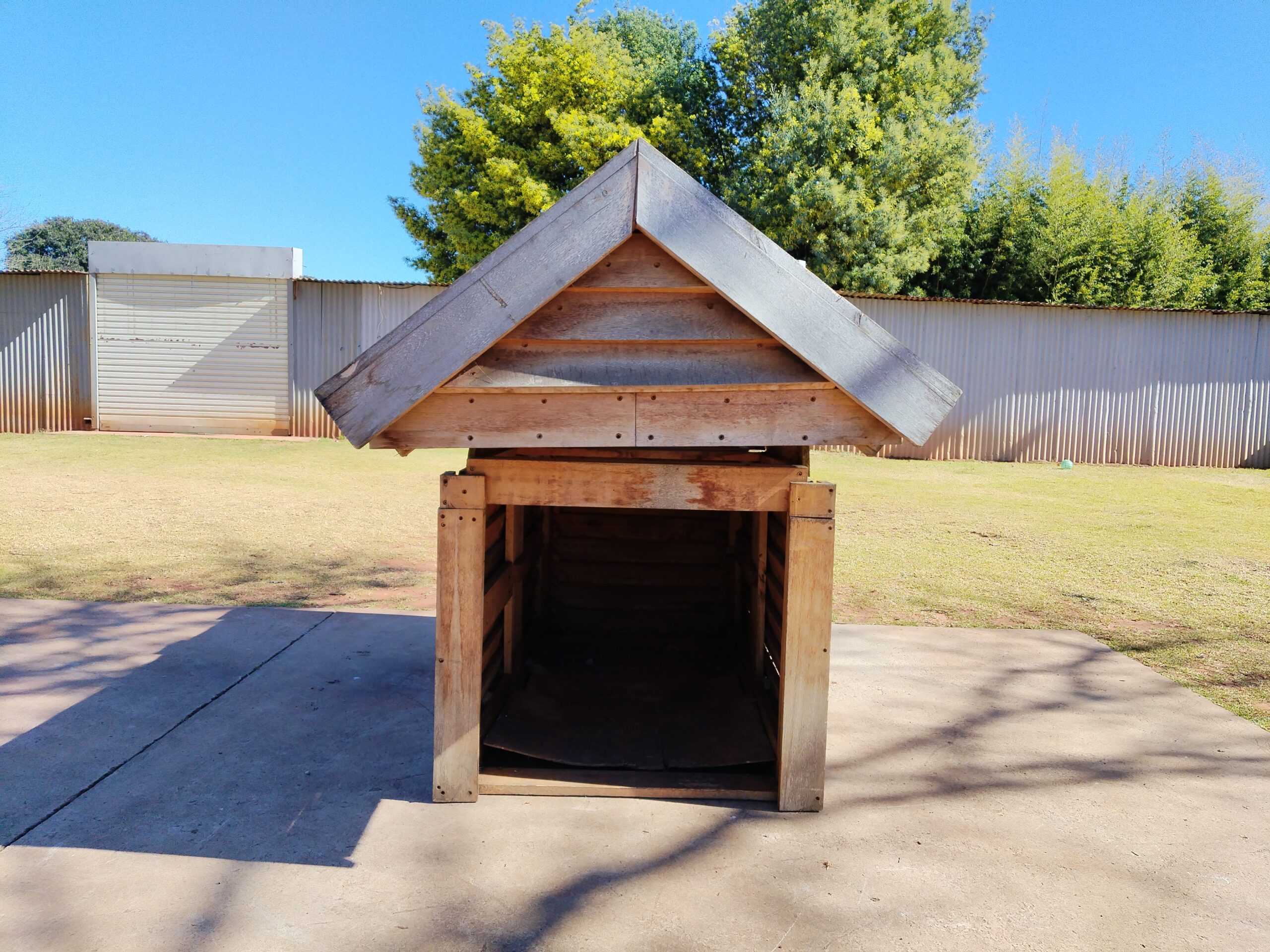 Small Pitched-Roof Pet House — Weathered with Damaged Interior Floor