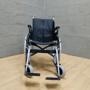 Manual Wheelchair with Removable Footrests, Large Rear Wheels — Black/Silver