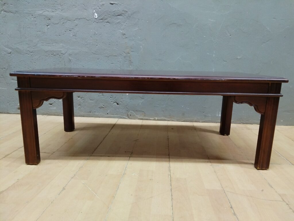 Brown Low / Coffee Table with Visible Surface Scratches — 112 x 56 x 40 cm
