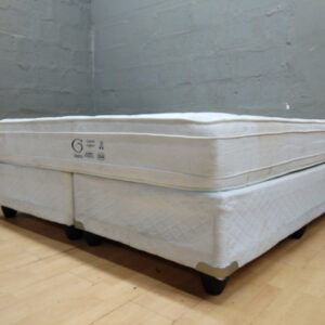 GENESSI mattress and base (bed set) — stained, base with legs, single set