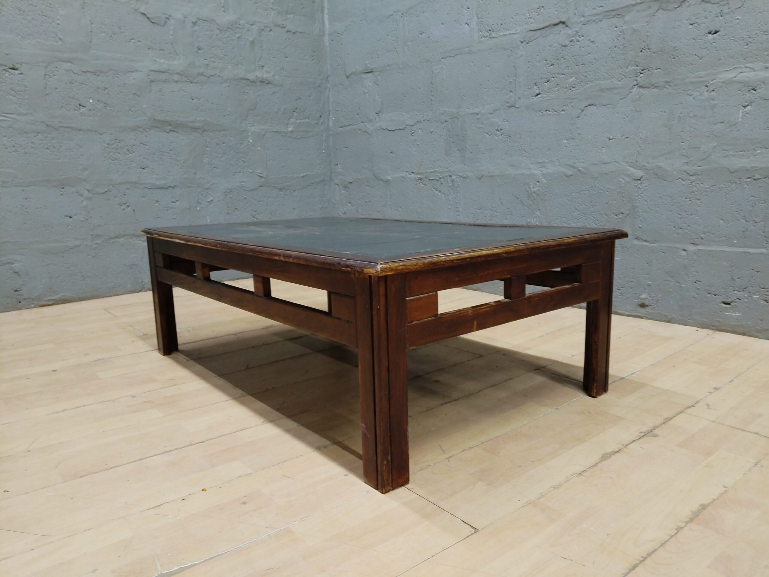 Low Rectangular Coffee Table with Tiled Top, 120 x 74 x 40 cm