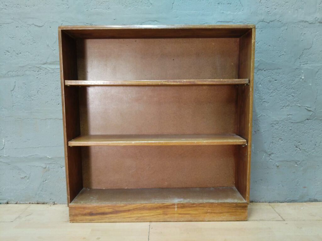 Open-front Wooden Shelving Unit / Bookcase — 3 Shelves, Brown Wood Tone