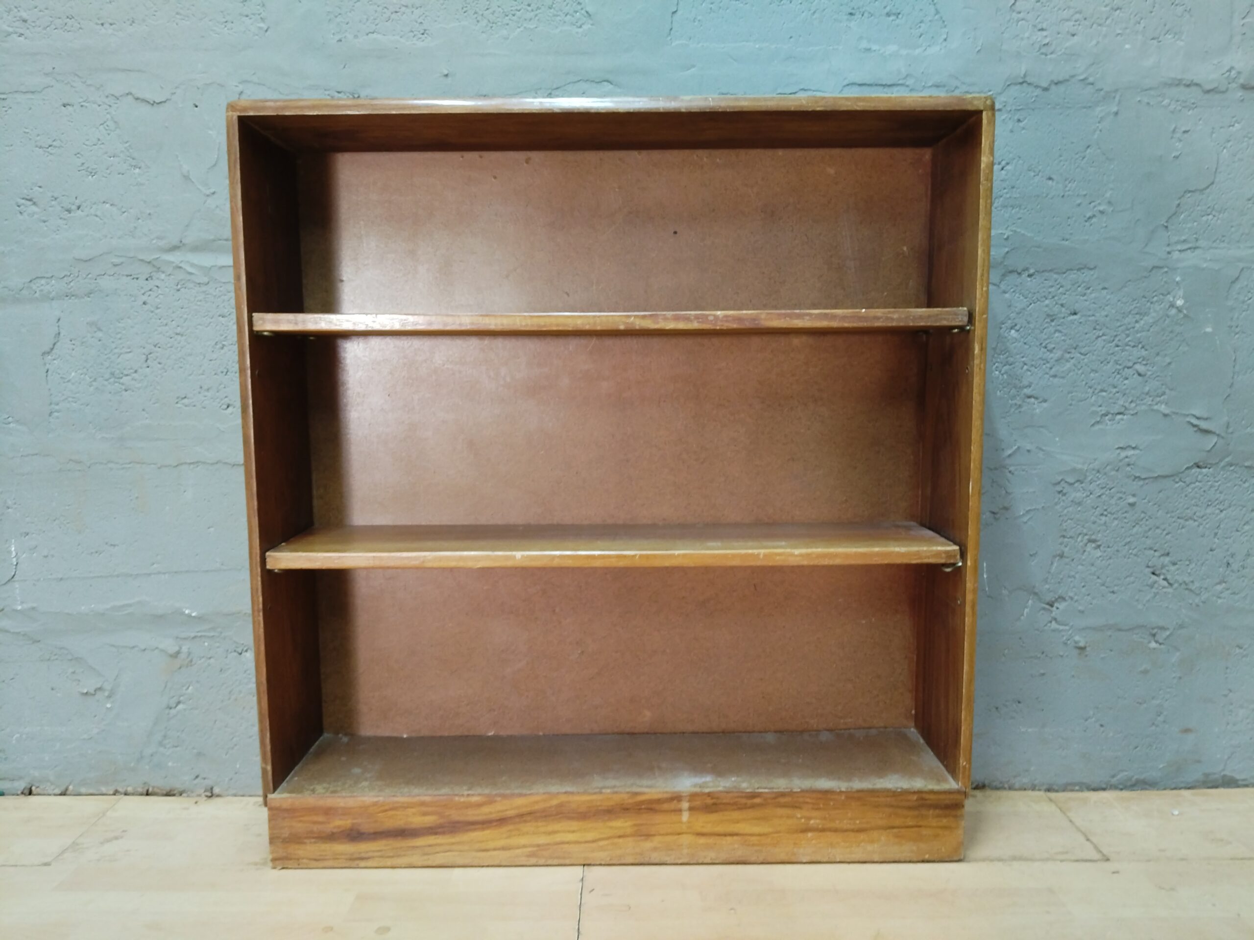 Open-front Wooden Shelving Unit / Bookcase — 3 Shelves, Brown Wood Tone