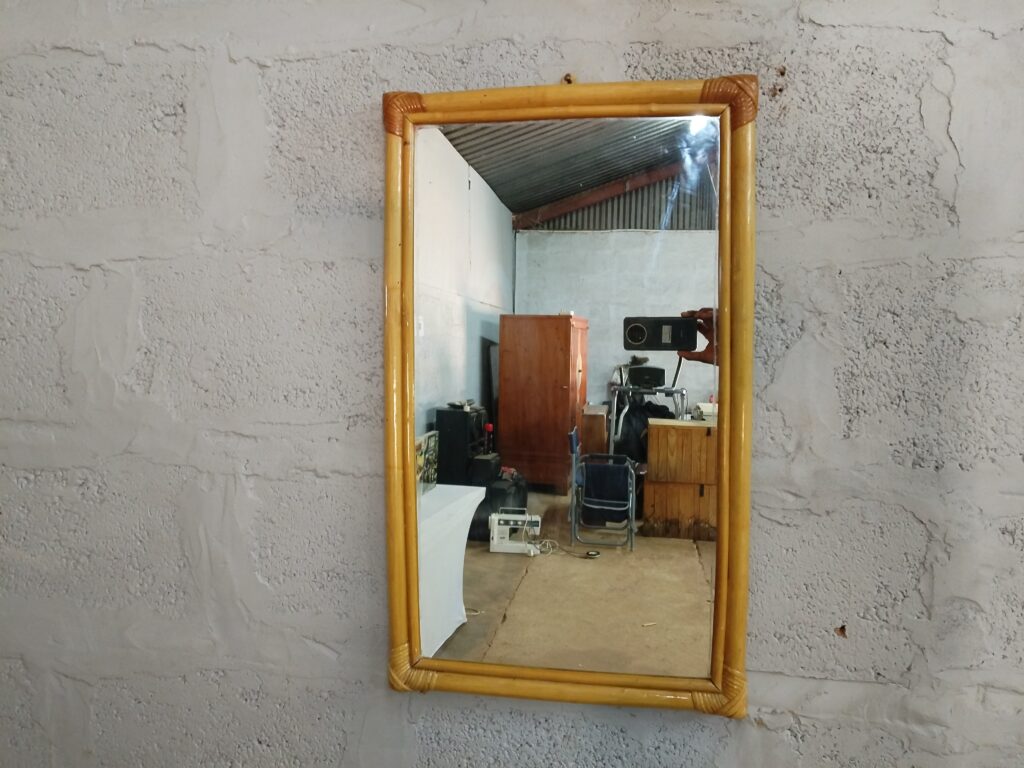 Framed Wall Mirror, Honey Tone Frame, 44 x 74 cm