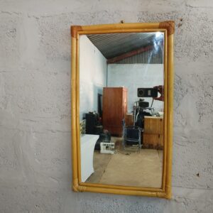 Framed Wall Mirror, Honey Tone Frame, 44 x 74 cm