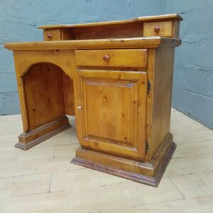 Compact Wooden Desk with Cupboard, Upper Drawers and Full-Width Drawer