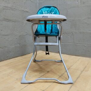 Bounce-branded Baby High Chair with Removable Tray, Teal Fabric