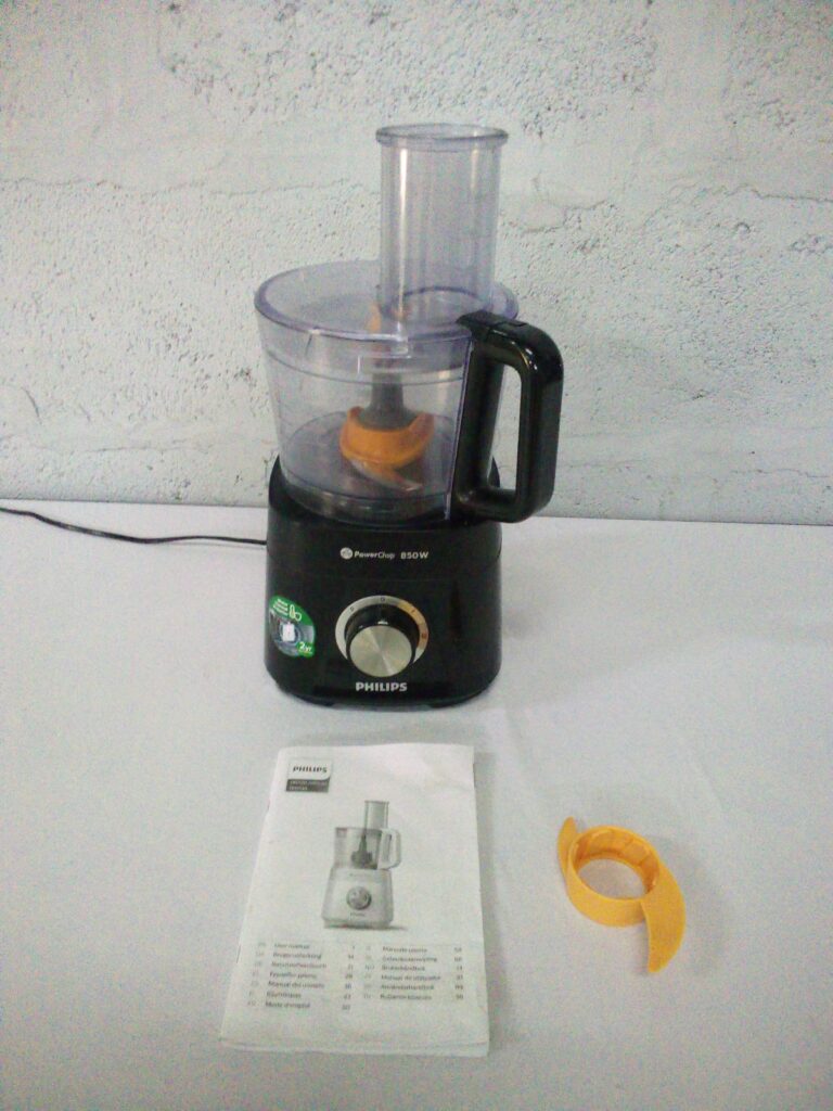 Philips HR7520 Food Processor with Bowl, Lid, Manual & Accessory