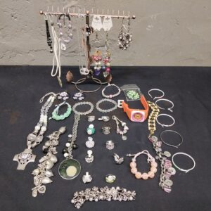 Bulk Lot of Costume Jewellery & Wristwatch – Necklaces, Bracelets, Rings, Earrings & More