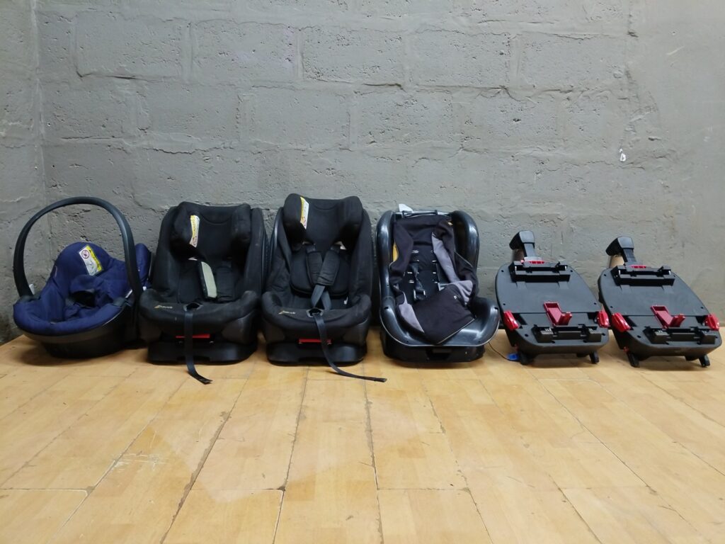 Bulk Lot of 4 Used Child Car Seats (Hauck, Nania) & 2 Bases – Untested, Spares/Repairs