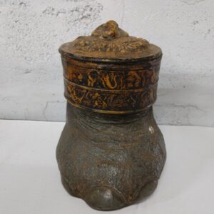 Taxidermy Elephant Foot Container with Decorative Lid – 18 x 25cm