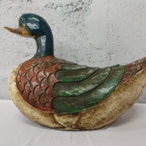 Large Carved and Painted Duck Figure – Vintage Decorative Piece, 30cm