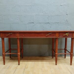 Large Wooden Writing Desk with Decorative Brass Handles – 180cm