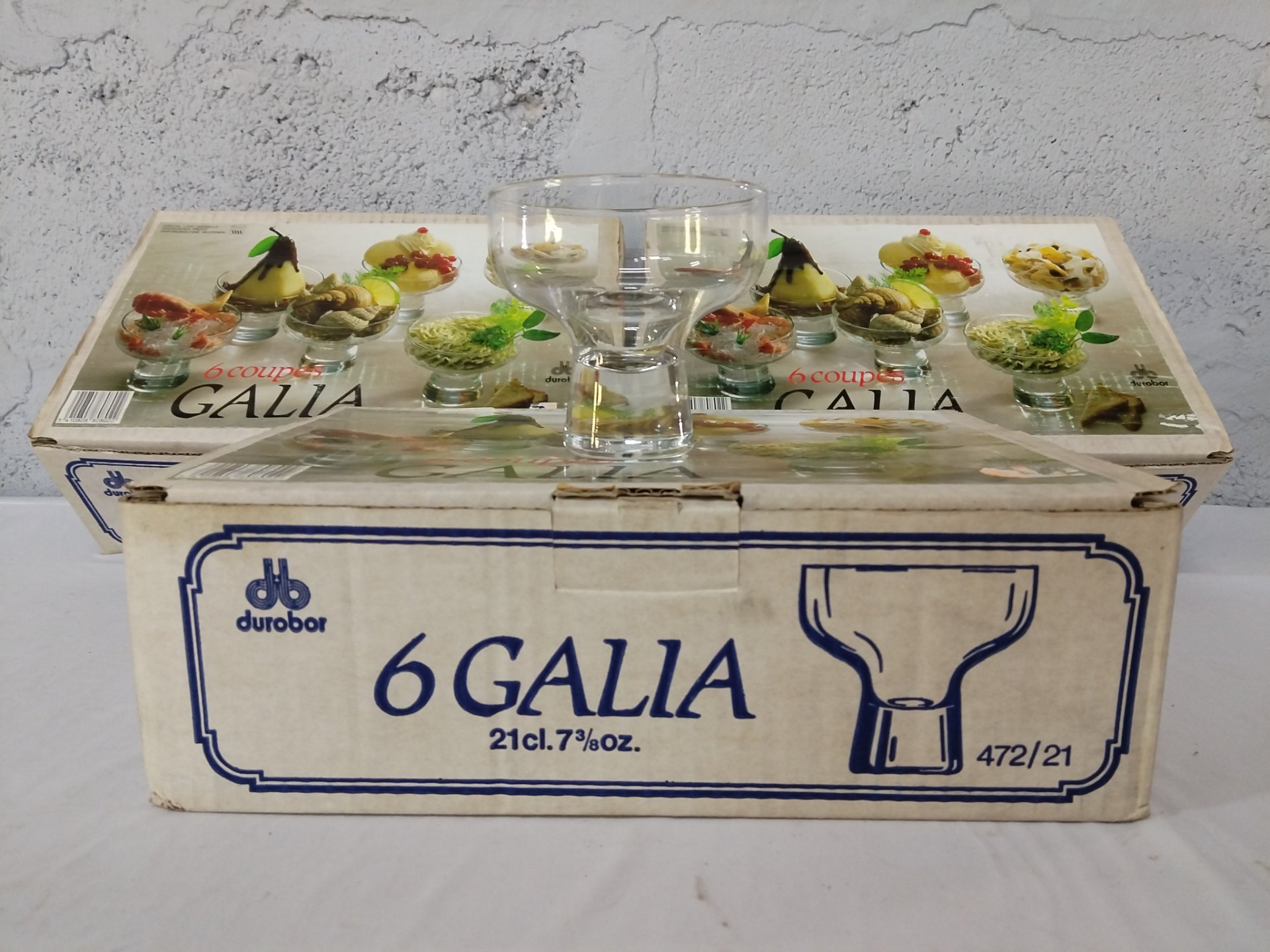 Durobor Galia Glass Dessert/Serving Coupes – 3 Boxed Sets of 6 (18 Glasses Total)