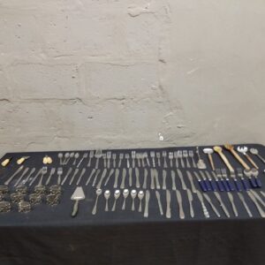Bulk Lot of 86 Assorted Cutlery & Kitchen Utensils – Knives, Forks, Spoons, Napkin Rings & More
