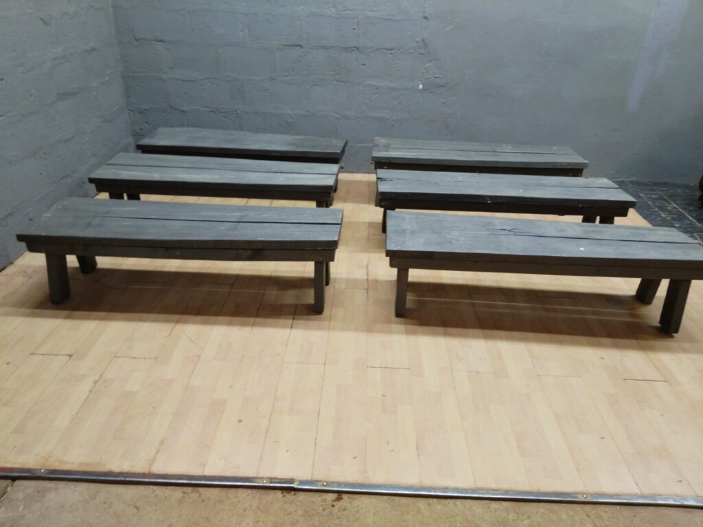 Set of 6 Rustic Wooden Benches – Bulk Lot, 160cm Long, For Refurbishment or Outdoor Use