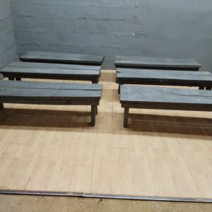 Set of 6 Rustic Wooden Benches – Bulk Lot, 160cm Long, For Refurbishment or Outdoor Use