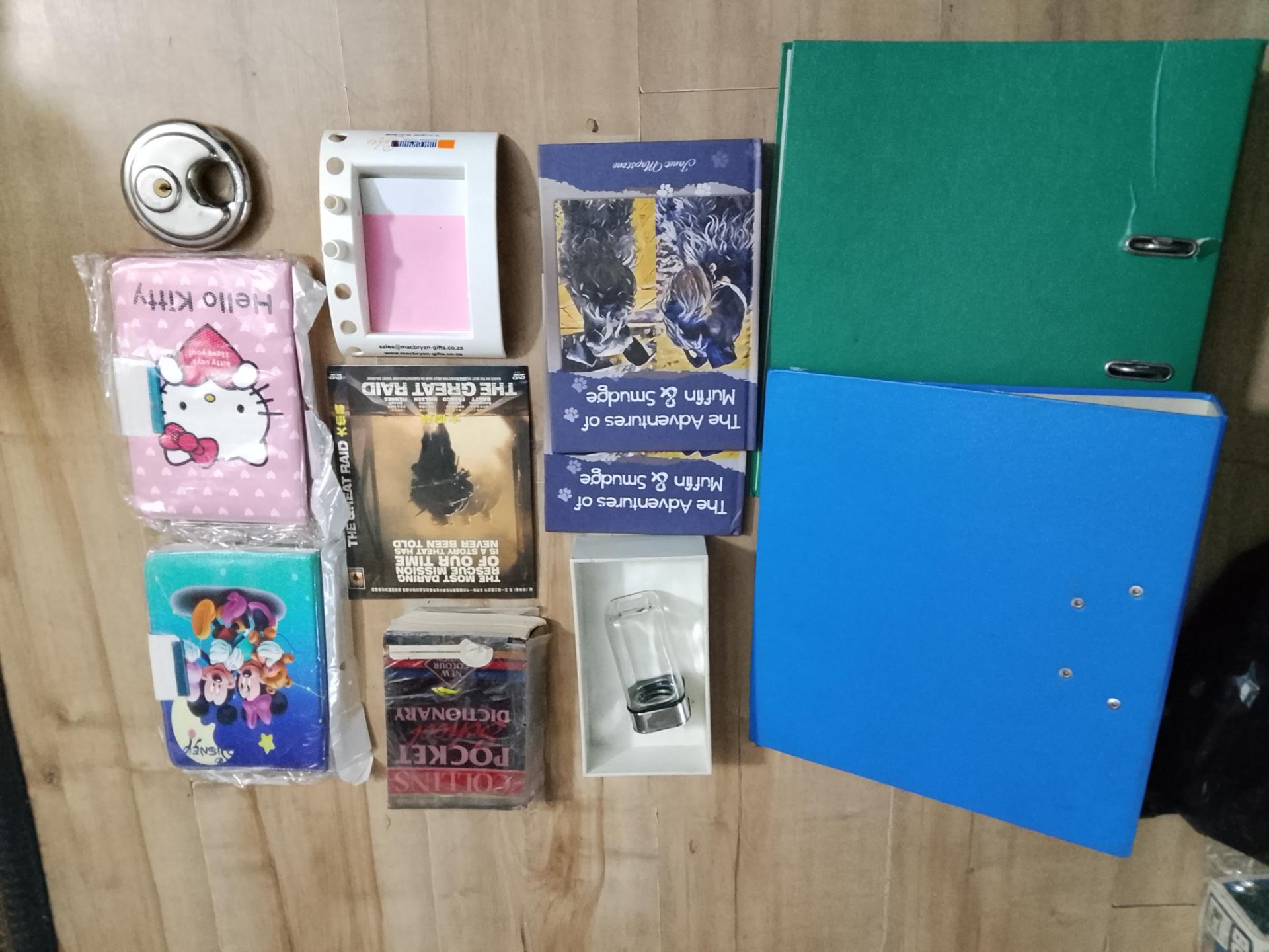 Bulk Lot: Stationery, Books, DVD, Glass, Hardware & More (10 Items, Mixed Brands)