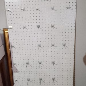 Large Pegboard Display Panel with Metal Hooks (123cm x 60cm)