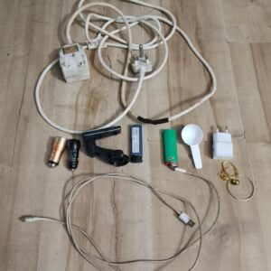 Bulk Lot: 9 Assorted Small Household & Electronic Items – Extension Cord, Flashlight, Cables & More (Untested)