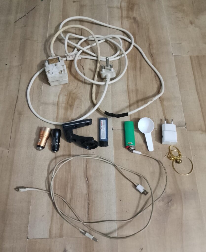 Bulk Lot: 9 Assorted Small Household & Electronic Items – Extension Cord, Flashlight, Cables & More (Untested)