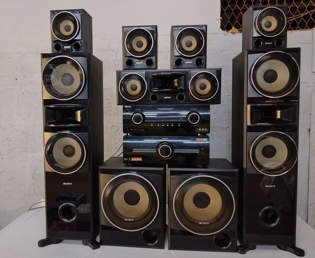 Sony Multi-Channel Home Theater Audio System – STR-KM7600 AV Receiver, TA-KMSW500 Power Amplifier & Full Speaker Set