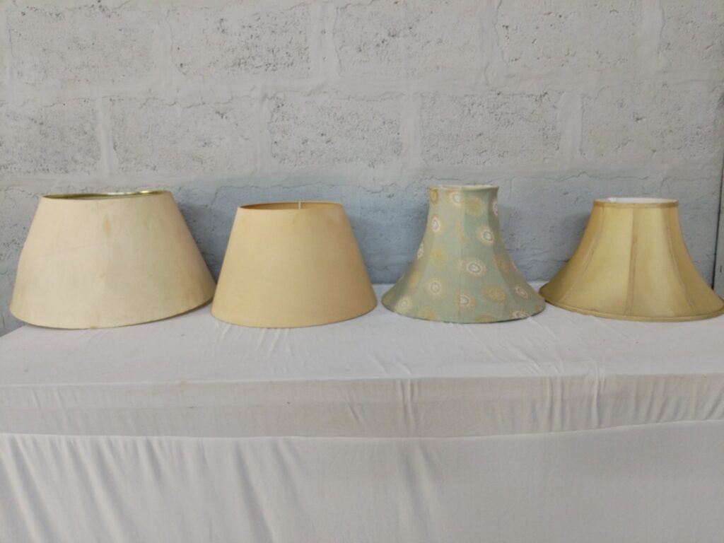 Assorted Lampshades (4) – Mixed Styles, Vintage Condition