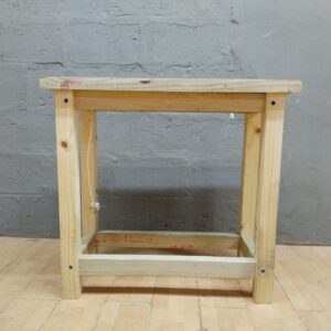 Unfinished Pine Small Stool / Stand - Two‑plank Top, Sturdy DIY Build