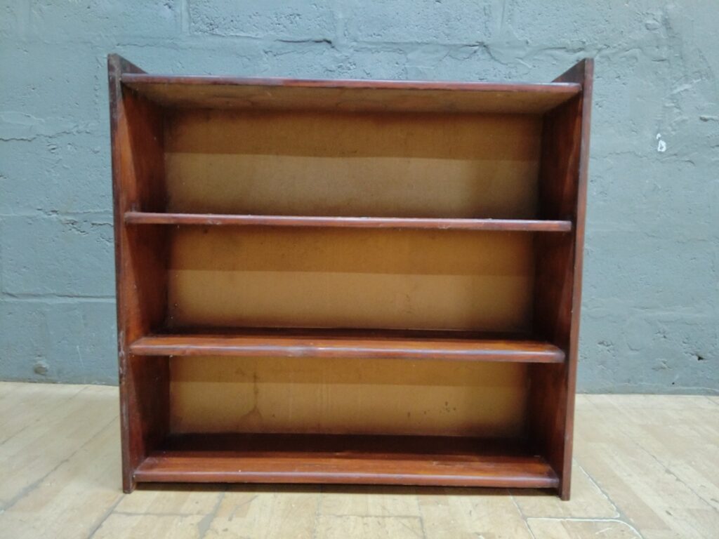 Small Wooden Bookcase / Wall or Freestanding Shelf Unit — 4 Levels, 86 x 90 x 23 cm