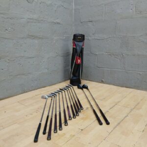 Mixed 17-piece Golf Club Set with TREG ER 'Cadet' Carry Bag — Wilson Irons, Wooden Woods (used, repair/parts)