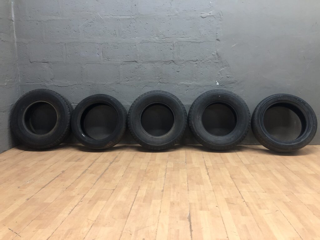 Set of 5 Continental Passenger Tires (Used) — Sidewall Cracking Visible