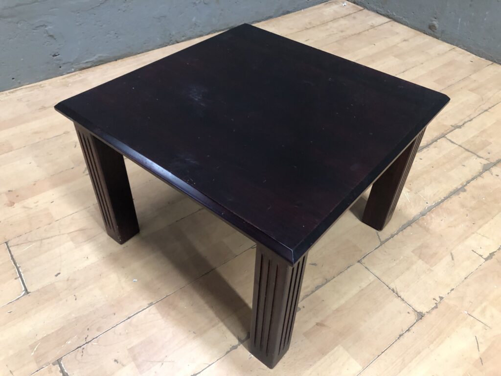 Dark Brown Square Low Table (60 x 60 x 40 cm) — Single Small Coffee/Side Table